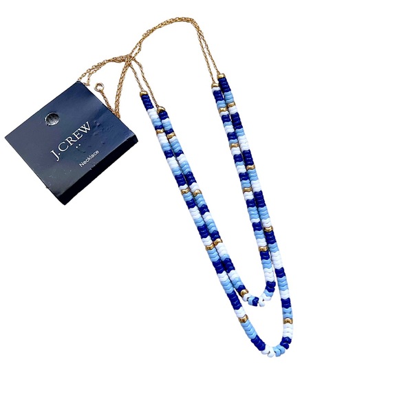 J. Crew Two Layer Chevron Beaded Necklace - Picture 1 of 3